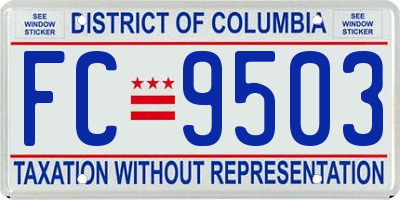 DC license plate FC9503