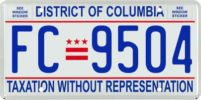 DC license plate FC9504