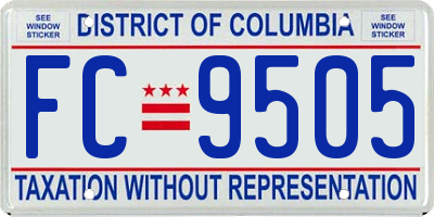 DC license plate FC9505