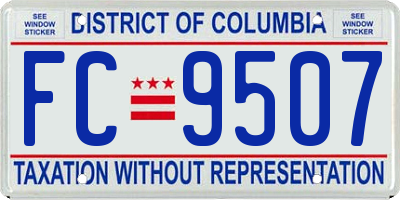 DC license plate FC9507