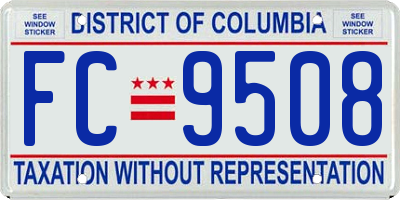 DC license plate FC9508