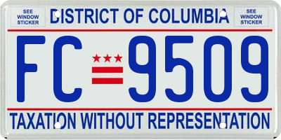 DC license plate FC9509