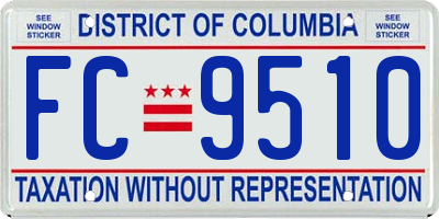 DC license plate FC9510