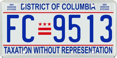 DC license plate FC9513