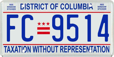 DC license plate FC9514