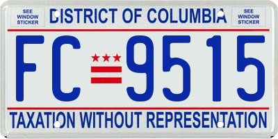 DC license plate FC9515