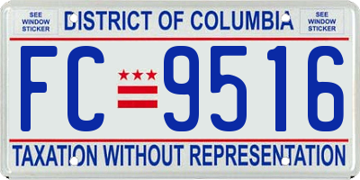 DC license plate FC9516