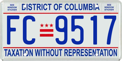 DC license plate FC9517