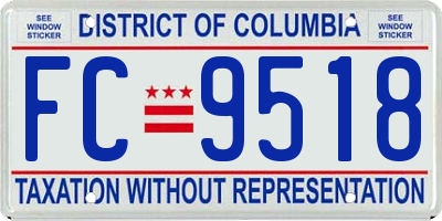 DC license plate FC9518