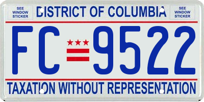 DC license plate FC9522