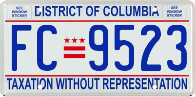 DC license plate FC9523