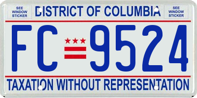 DC license plate FC9524