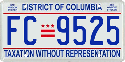 DC license plate FC9525