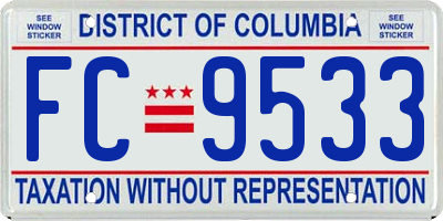 DC license plate FC9533