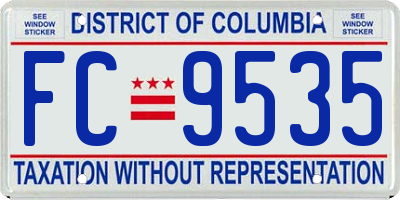 DC license plate FC9535