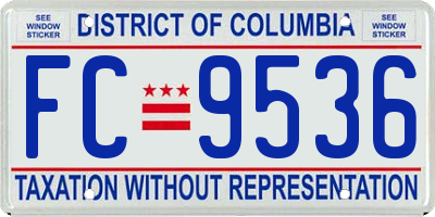 DC license plate FC9536