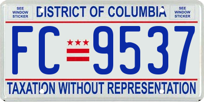 DC license plate FC9537