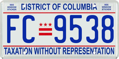 DC license plate FC9538