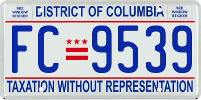 DC license plate FC9539