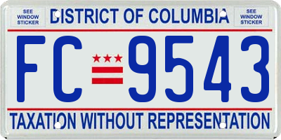 DC license plate FC9543