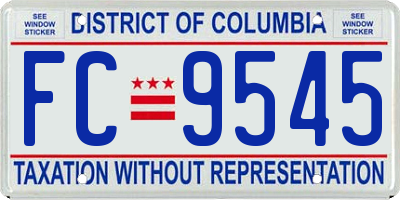 DC license plate FC9545