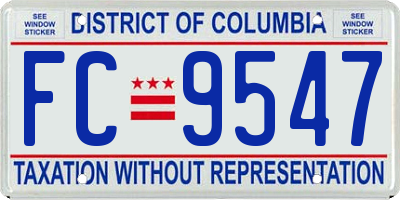 DC license plate FC9547