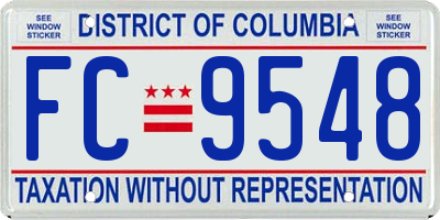 DC license plate FC9548