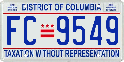 DC license plate FC9549