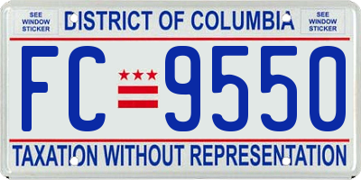 DC license plate FC9550