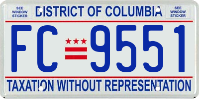 DC license plate FC9551