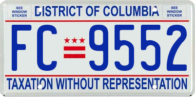 DC license plate FC9552