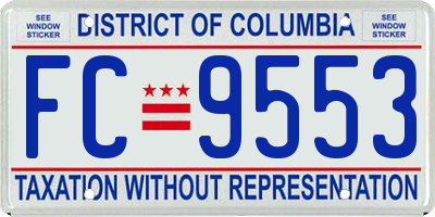 DC license plate FC9553