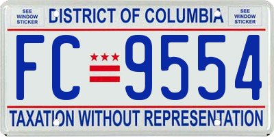 DC license plate FC9554