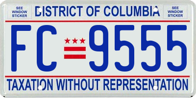 DC license plate FC9555