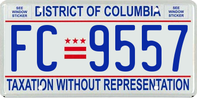 DC license plate FC9557