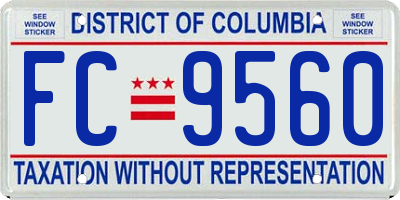 DC license plate FC9560