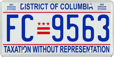 DC license plate FC9563