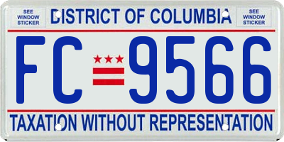 DC license plate FC9566