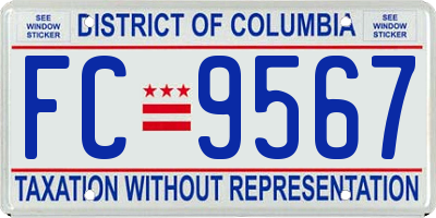 DC license plate FC9567