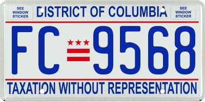 DC license plate FC9568