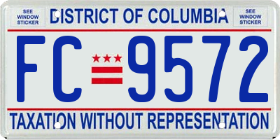 DC license plate FC9572