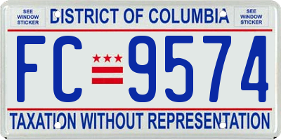 DC license plate FC9574