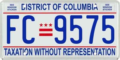 DC license plate FC9575