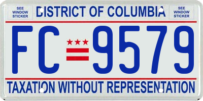 DC license plate FC9579