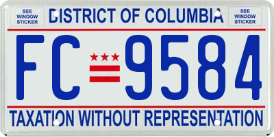 DC license plate FC9584