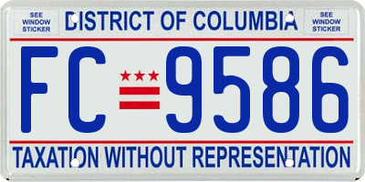 DC license plate FC9586