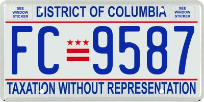 DC license plate FC9587