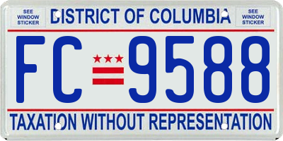 DC license plate FC9588