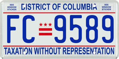 DC license plate FC9589