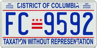 DC license plate FC9592